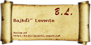 Bajkó Levente névjegykártya