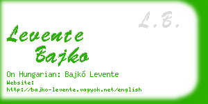 levente bajko business card